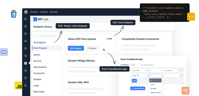 WPCode Pro v2.2.6（已汉化） – WordPress中轻松添加代码片段插件