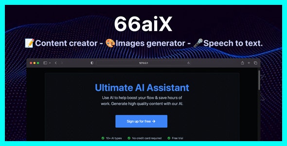 66aix v34.0.0 – AI Content, Chat Bot, Images Generator & Speech to Text (SAAS)