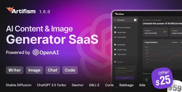 Artifism v4.2.0 – AI Content & Image Generator SaaS