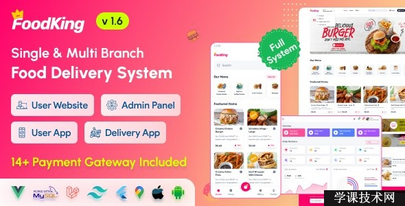 FoodKing v3.0 – Restaurant Food Delivery System with Admin Panel & Delivery Man App | Restaurant POS