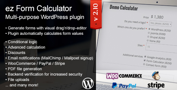 ez Form Calculator v.2.14.1.0 – WordPress Plugin