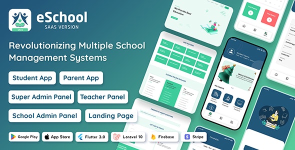 eSchool SaaS v1.5.3 – 学生学校管理系统| 家长 Flutter 应用 | Laravel 管理