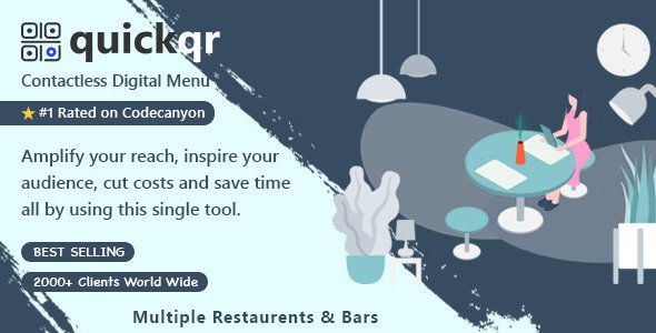 QuickQR Pro v2.2 – Saas – QR Code Restaurant Menu Maker – Laravel CMS