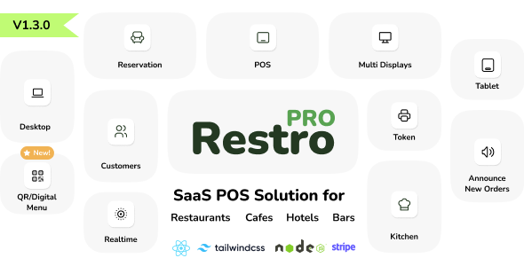 RestroPRO SaaS v1.6.0 – 适用于餐厅、咖啡厅、酒店、餐车的 POS 软件