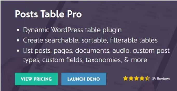 Barn2 Media Posts Table Pro v3.3.3破解版（已汉化） – WordPress表格插件
