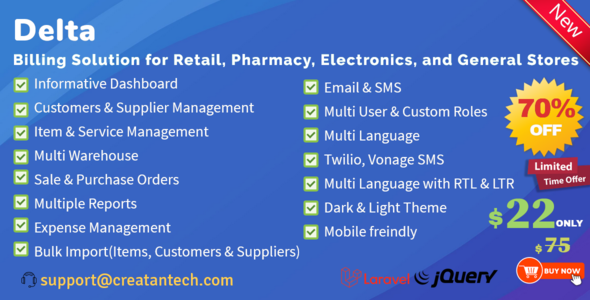 Delta v2.3 – Invoicing, POS, Billing & Inventory Management System with GST & CRM