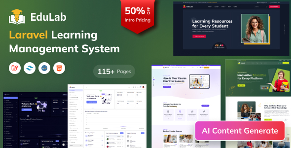 Edulab LMS v1.5 – Laravel Learning Management System with Tailwind CSS