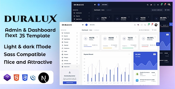 Duralux v24 October 2024 – 管理员和仪表板 Next JS 模板