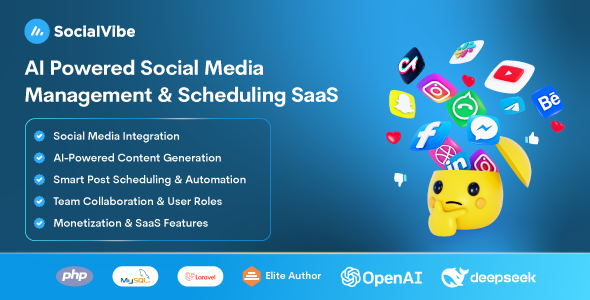 SocialVibe v2.0 – AI-Powered Social Media Management & Scheduling SaaS