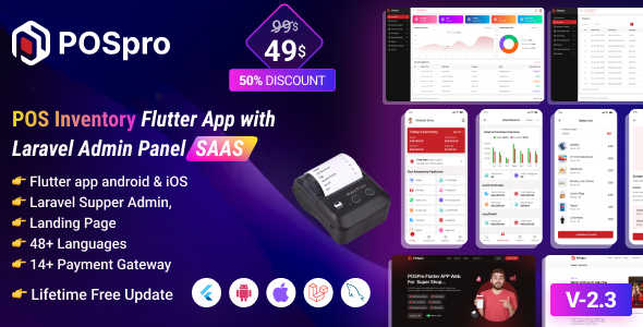 POS Pro v4.4 – POS Inventory Flutter App with Laravel Admin Panel SAAS