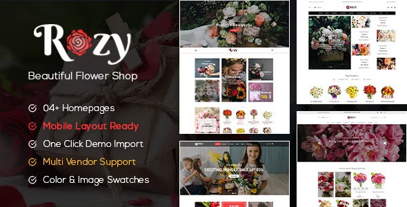 Rozy v1.2.25 – 花店 WooCommerce WordPress 主题（4+ 索引 + 移动布局就绪）