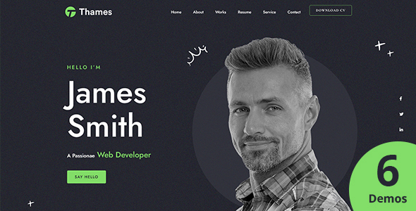 Thames v1.0 – 个人作品集 WordPress 主题