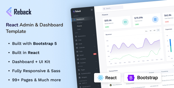 Reback v1.0.0 – React 管理与仪表盘模板