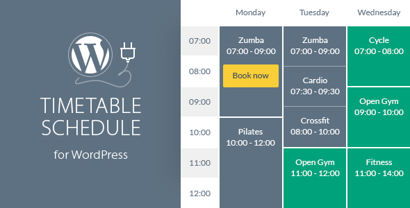 Timetable Responsive Schedule v7.0 – WordPress的响应时间表