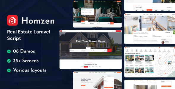 Homzen v1.2.5 – Laravel 房地产中介门户多语言版本