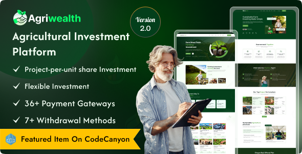 AgriWealth v2.1 – 农业 HYIP 投资和电子商务解决方案