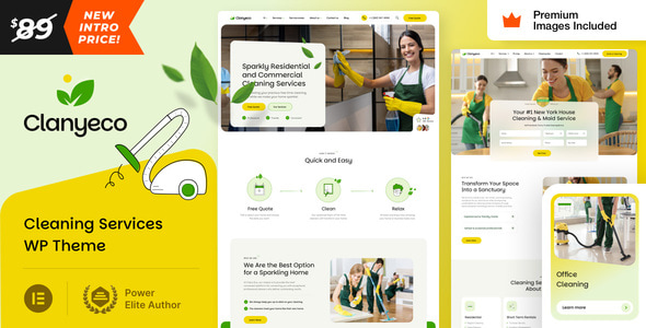 ClanyEco v10.0 – Cleaning Services WordPress Theme