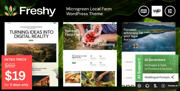 Freshy v1.0.0 – 微型蔬菜本地农场 WordPress 主题