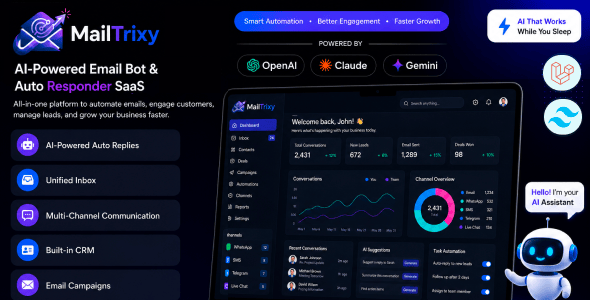 MailTrixy v1.1 – AI 驱动的电子邮件机器人和自动回复 SaaS
