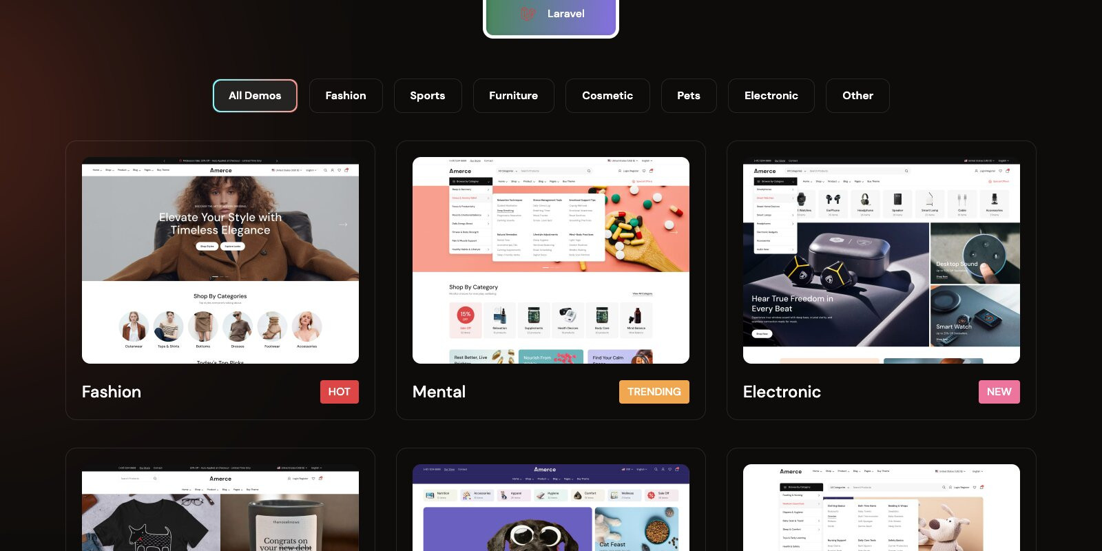 Amerce v1.1 – Multipurpose Ecommerce Laravel Script